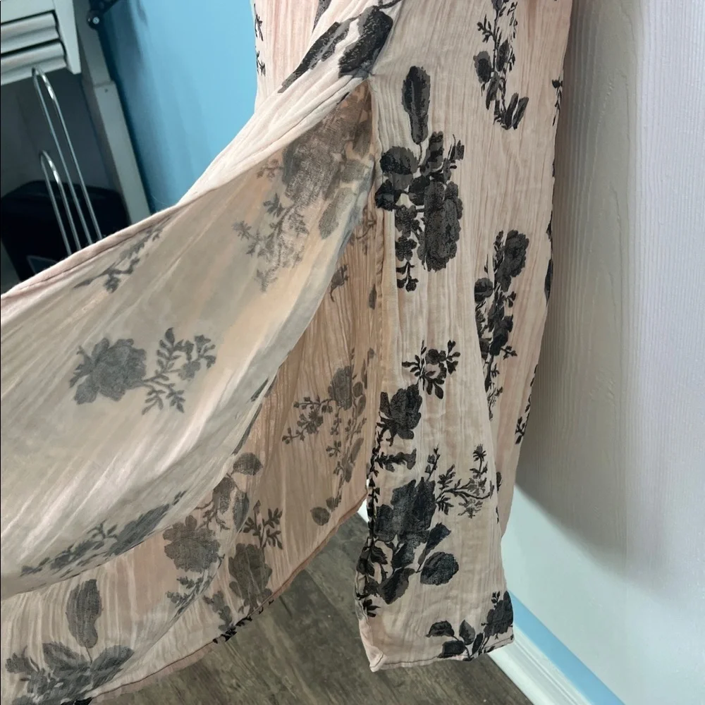 Free People - NWT Forget ME Not Short Sleeve Floral Tie Back Maxi Dress Large